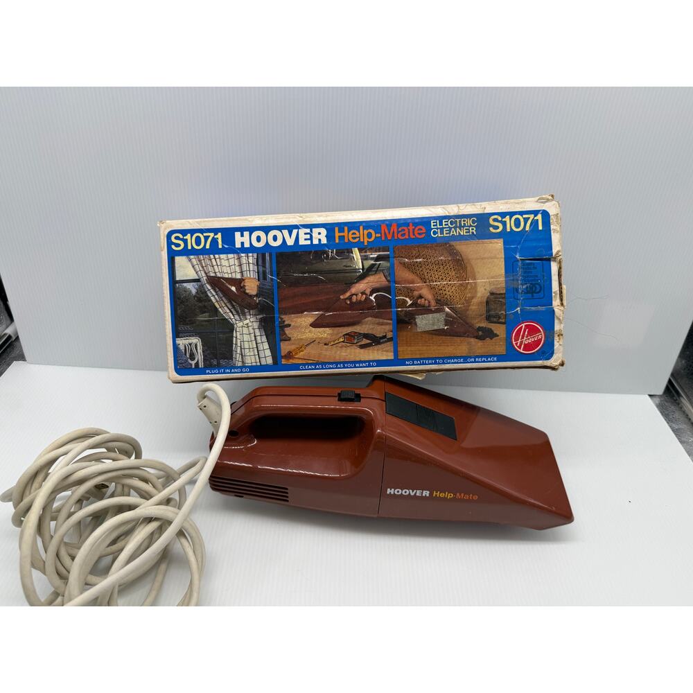 Vintage Hoover Help Mate Vacuum Cleaner S1071 Dust Buster w/ Box Works